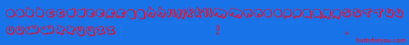 フォントJohanneke Shadow Mixed – 赤い文字の青い背景