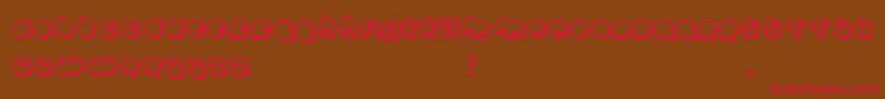 フォントJohanneke Shadow Mixed – 赤い文字が茶色の背景にあります。
