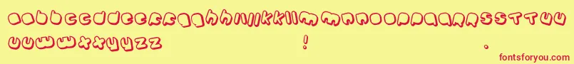 Johanneke Shadow Mixed-Schriftart – Rote Schriften auf gelbem Hintergrund