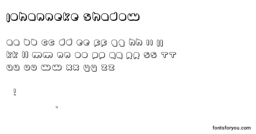 Schriftart Johanneke Shadow – Alphabet, Zahlen, spezielle Symbole