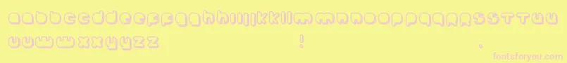 Johanneke Shadow Font – Pink Fonts on Yellow Background
