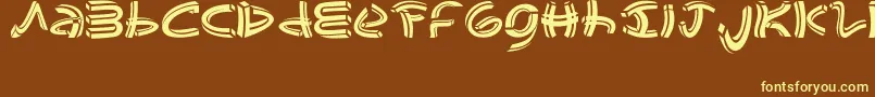 Fonte johao s  font – fontes amarelas em um fundo marrom