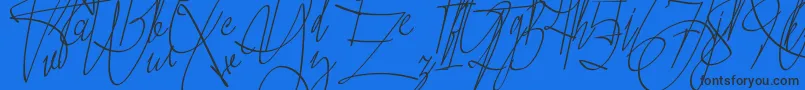 Czcionka John Austiney – czarne czcionki na niebieskim tle