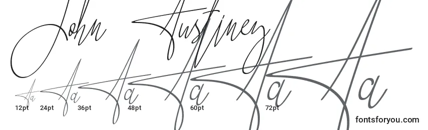 Размеры шрифта John Austiney