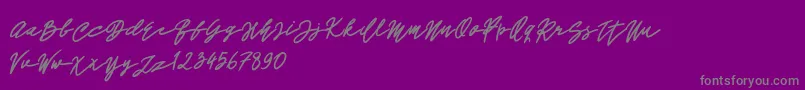 John Bold-Schriftart – Graue Schriften auf violettem Hintergrund