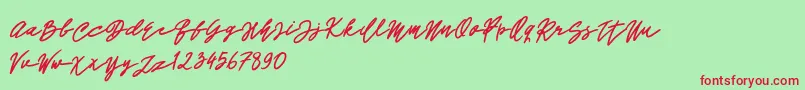 John Bold Font – Red Fonts on Green Background