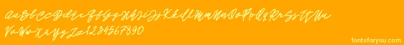 John Bold Font – Yellow Fonts on Orange Background