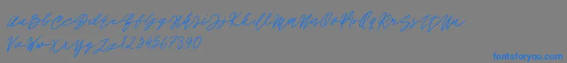 John Bulgarry-Schriftart – Blaue Schriften auf grauem Hintergrund