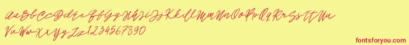 John Bulgarry Font – Red Fonts on Yellow Background