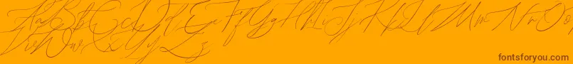 John Davidson Demo-Schriftart – Braune Schriften auf orangefarbenem Hintergrund