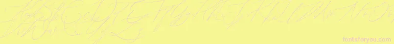 Шрифт John Davidson Demo – розовые шрифты на жёлтом фоне