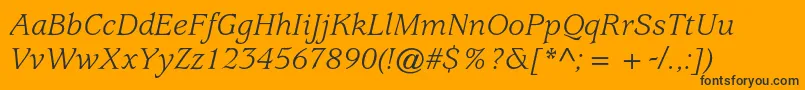 fuente UsherwoodstdBookitalic – Fuentes Negras Sobre Fondo Naranja