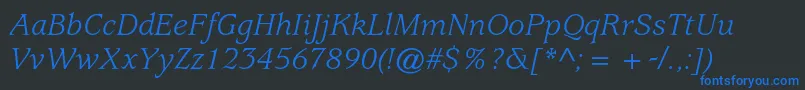 UsherwoodstdBookitalic Font – Blue Fonts on Black Background