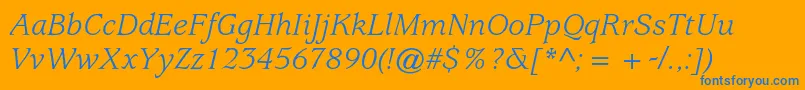 UsherwoodstdBookitalic Font – Blue Fonts on Orange Background