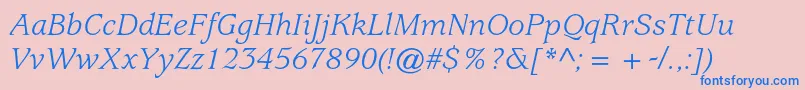 fuente UsherwoodstdBookitalic – Fuentes Azules Sobre Fondo Rosa