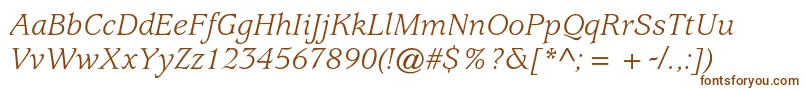 UsherwoodstdBookitalic Font – Brown Fonts on White Background