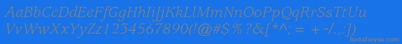 Police UsherwoodstdBookitalic – polices grises sur fond bleu