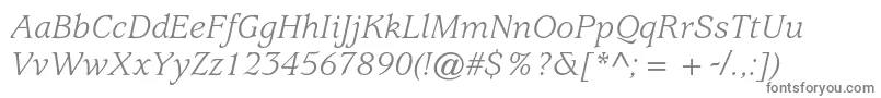 UsherwoodstdBookitalic Font – Gray Fonts on White Background