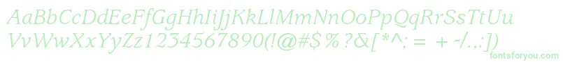UsherwoodstdBookitalic Font – Green Fonts on White Background