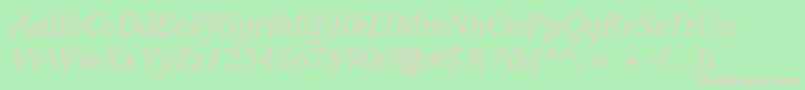 UsherwoodstdBookitalic Font – Pink Fonts on Green Background