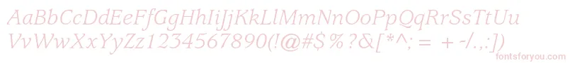 UsherwoodstdBookitalic Font – Pink Fonts on White Background