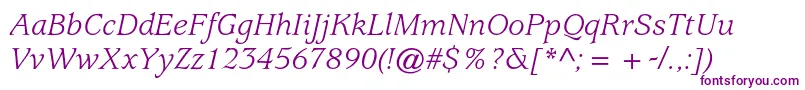 Шрифт UsherwoodstdBookitalic – фиолетовые шрифты