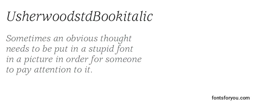 Review of the UsherwoodstdBookitalic Font