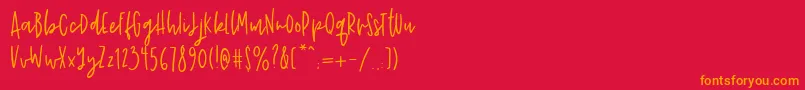 John Wick-fontti – oranssit fontit punaisella taustalla