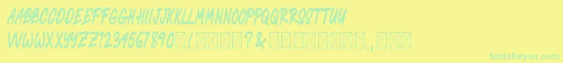 JohnieHorian Font – Green Fonts on Yellow Background