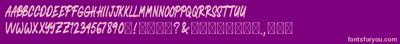JohnieHorian Font – Pink Fonts on Purple Background