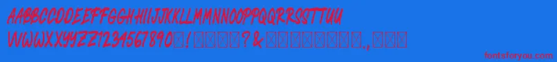 JohnieHorian Font – Red Fonts on Blue Background