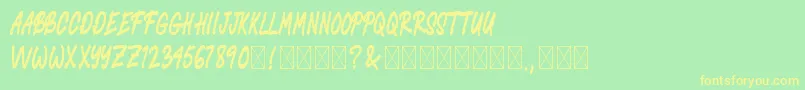 JohnieHorian Font – Yellow Fonts on Green Background