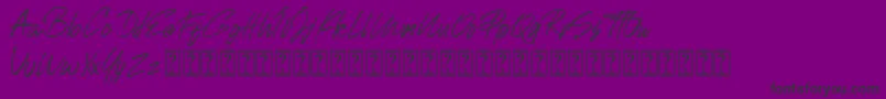 フォントJohnson Rock personal Use – 紫の背景に黒い文字