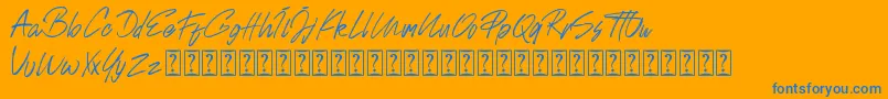 Johnson Rock personal Use Font – Blue Fonts on Orange Background