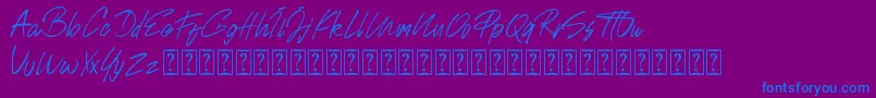 Johnson Rock personal Use Font – Blue Fonts on Purple Background