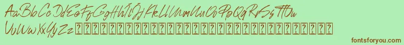 Johnson Rock personal Use Font – Brown Fonts on Green Background