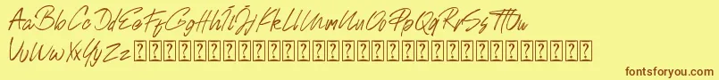 Johnson Rock personal Use Font – Brown Fonts on Yellow Background