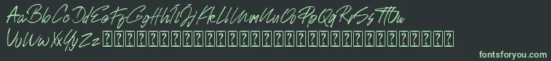 Johnson Rock personal Use Font – Green Fonts on Black Background