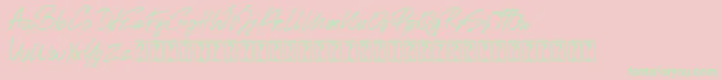 Johnson Rock personal Use-Schriftart – Grüne Schriften auf rosa Hintergrund