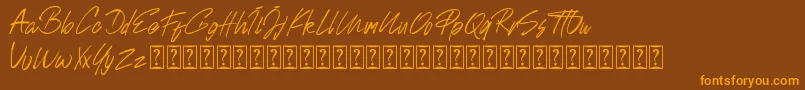 Johnson Rock personal Use Font – Orange Fonts on Brown Background