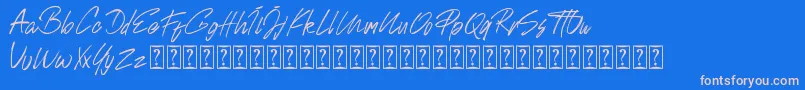 Johnson Rock personal Use Font – Pink Fonts on Blue Background