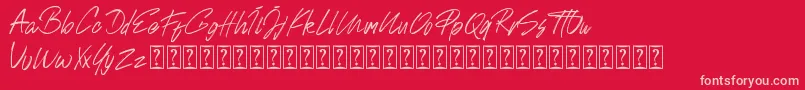 Johnson Rock personal Use-Schriftart – Rosa Schriften auf rotem Hintergrund