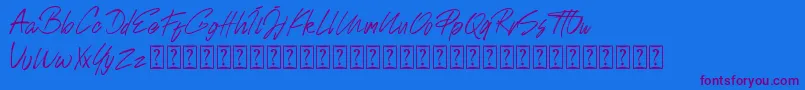 Johnson Rock personal Use Font – Purple Fonts on Blue Background