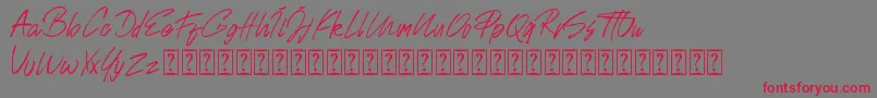 Johnson Rock personal Use Font – Red Fonts on Gray Background