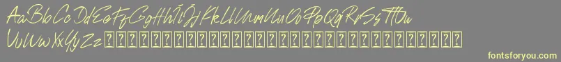 Johnson Rock personal Use Font – Yellow Fonts on Gray Background