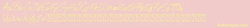 Johnson Rock personal Use Font – Yellow Fonts on Pink Background