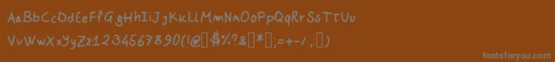 フォントJohnson Script – 茶色の背景に灰色の文字