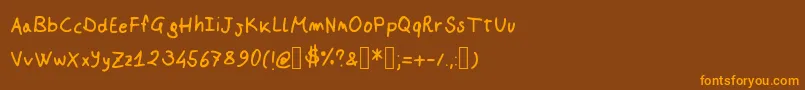 fuente Johnson Script – Fuentes Naranjas Sobre Fondo Marrón