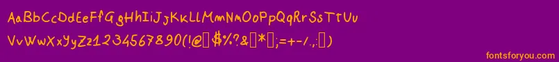 fuente Johnson Script – Fuentes Naranjas Sobre Fondo Morado