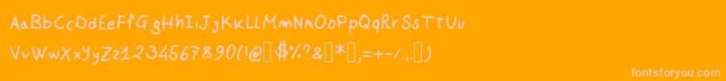 Johnson Script Font – Pink Fonts on Orange Background
